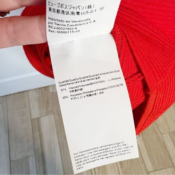 HUGO BOSS Fleala Knit Fit & Flare Dress Red Size Small - Picture 10 of 13